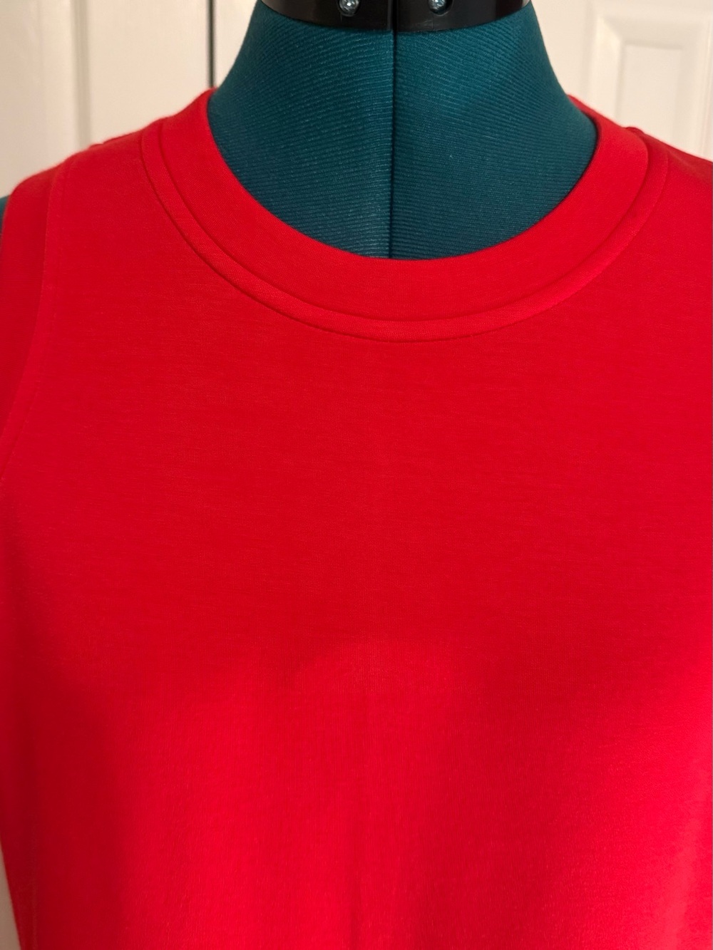 SPANX Air Essentials Red Sleeveless Maxi Dress with Side Slit - Picture 8 of 9